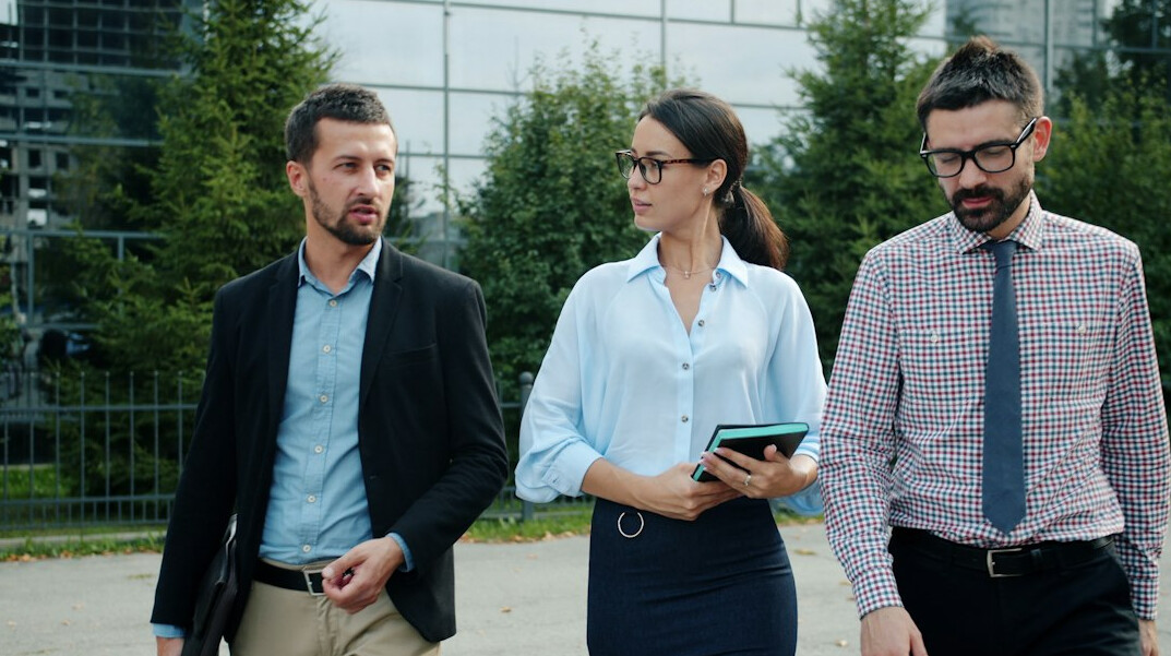 person speaking confidently in meeting