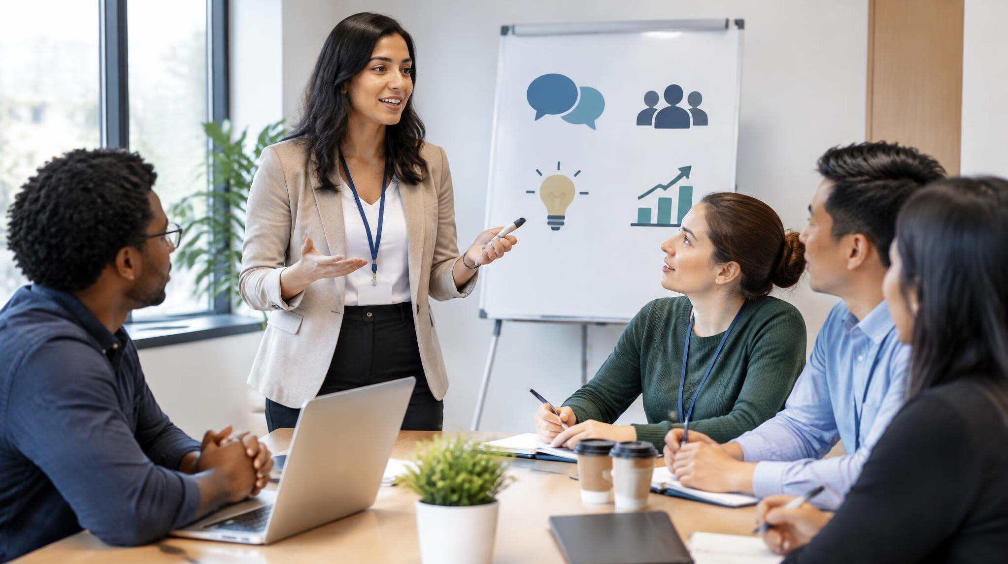 woman leading team discussion