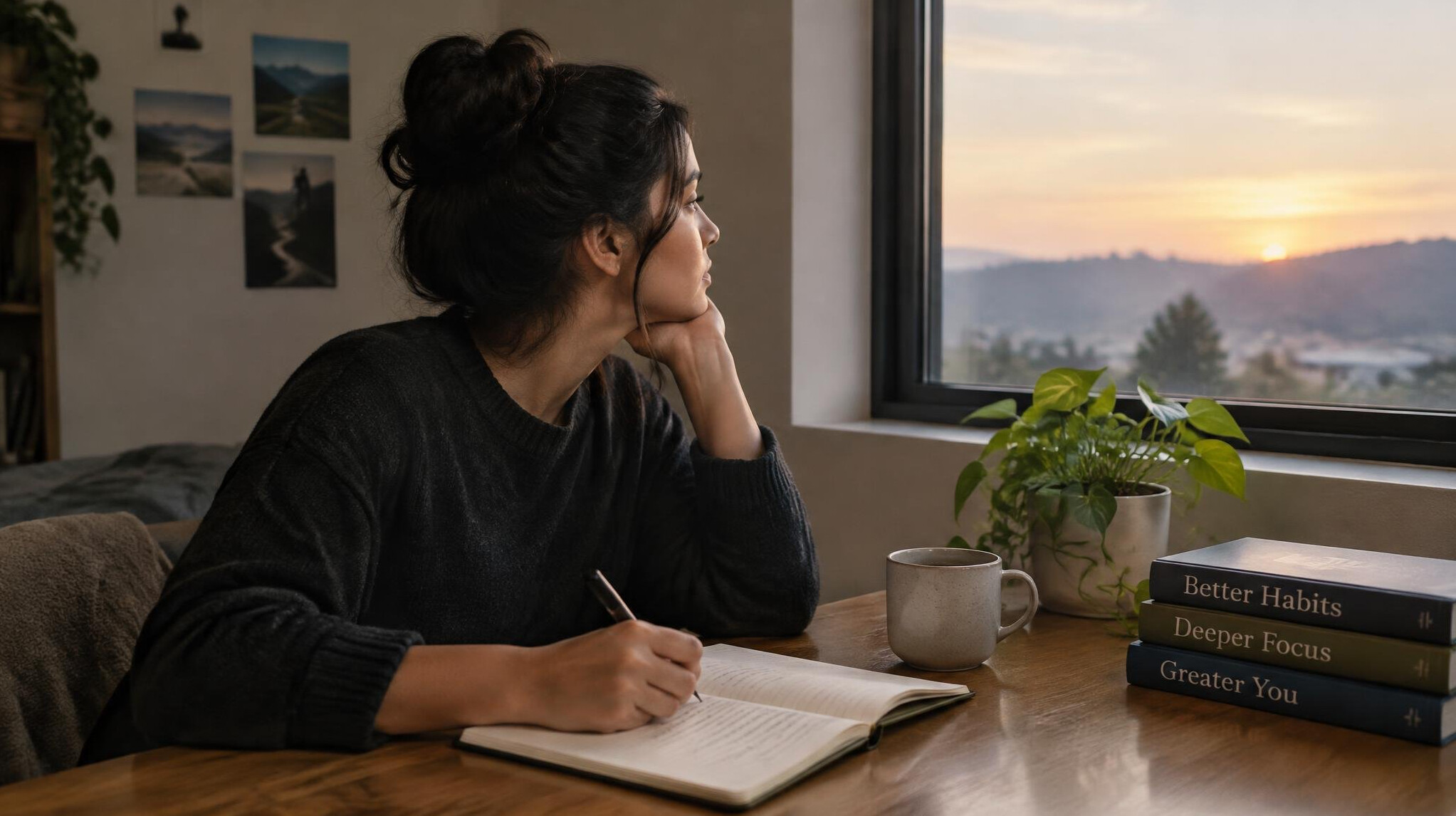 person reflecting alone